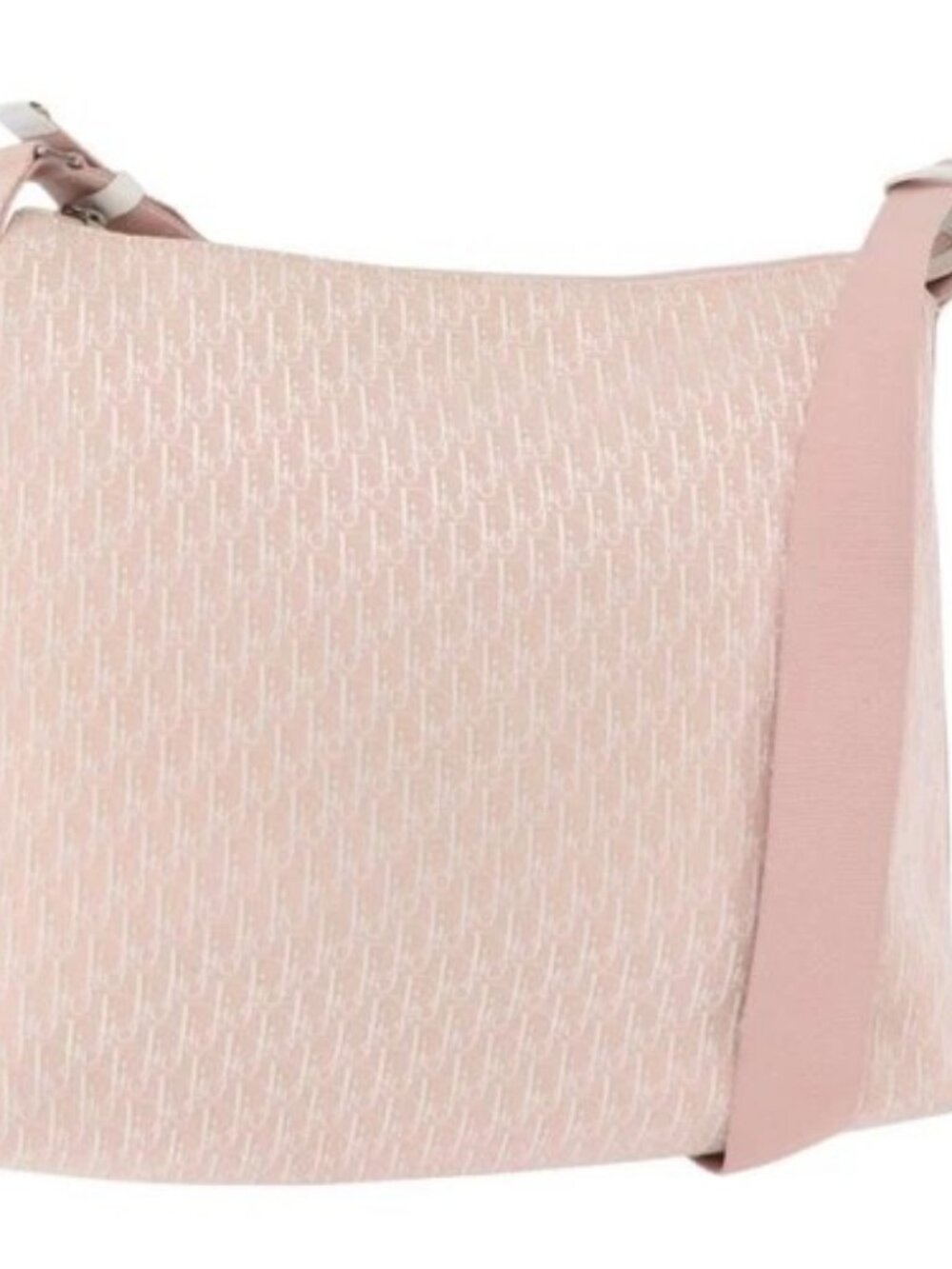 Christian Dior Trotter Canvas Shoulder Bag Pink Silver Auth bs35231